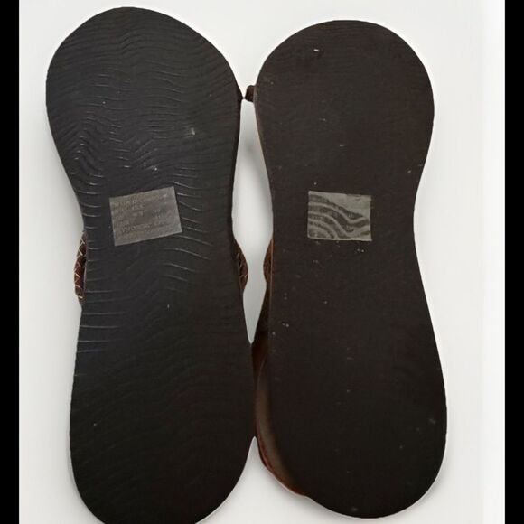 Reef Brown Brown/Orange Braided Ankle Strap Sandals Size 10 - Picture 5 of 5